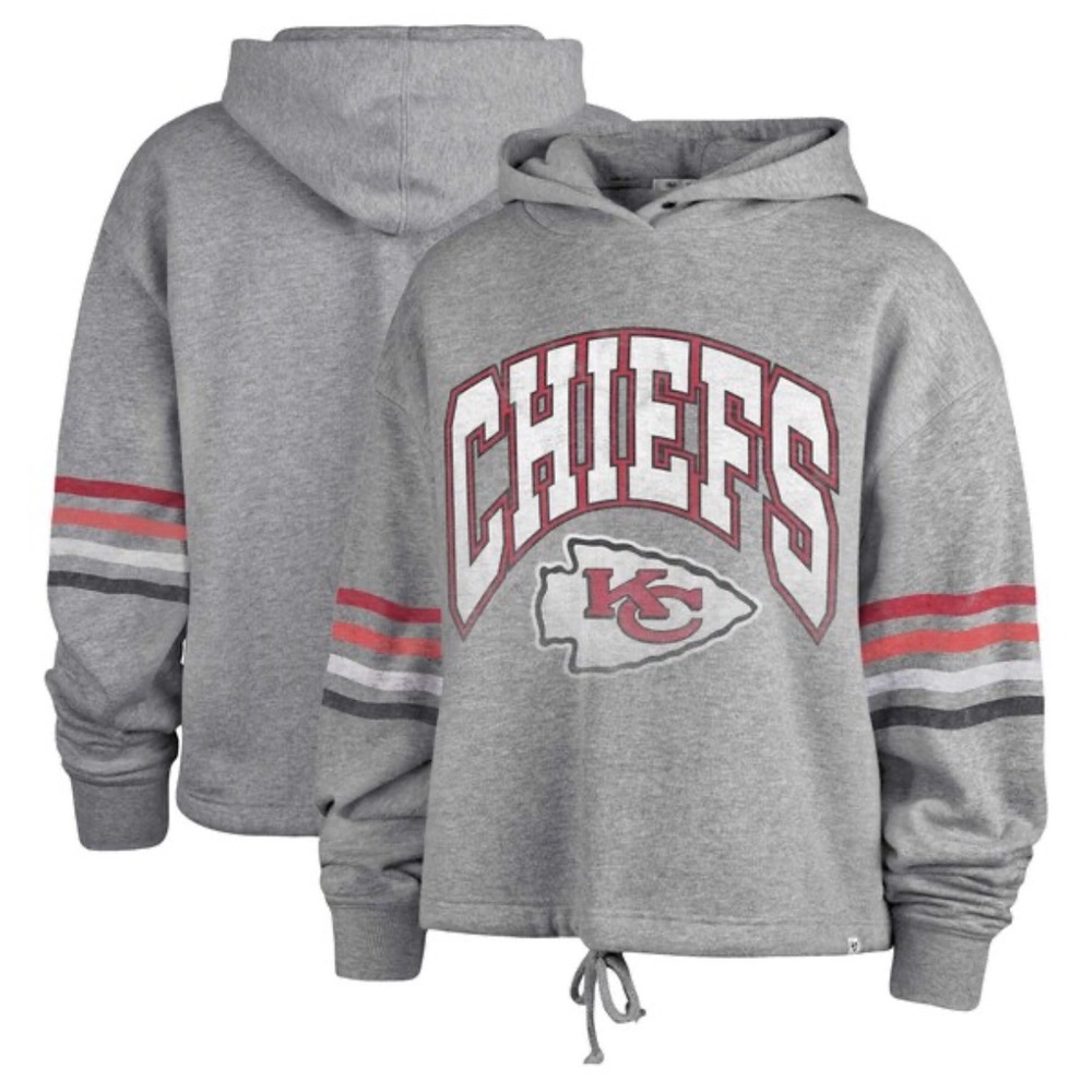 NWT Kansas City Chiefs '47 Heather Gray Pullover Hoodie Womens XL NFL Sporty NEW